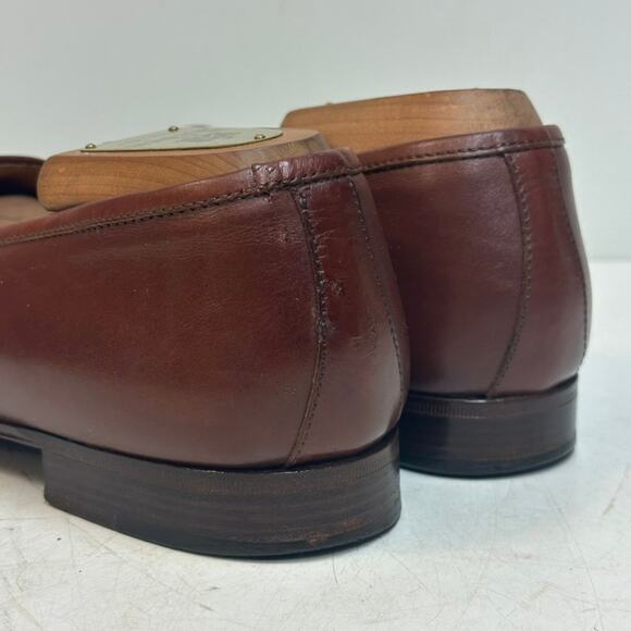 VGUC Ralph Lauren Purple Label Chili Brown Calf Penny Loafer Made in Italy 9.5 D main image 4